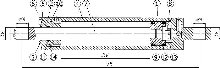 Гидроцилиндр I-100-50-360